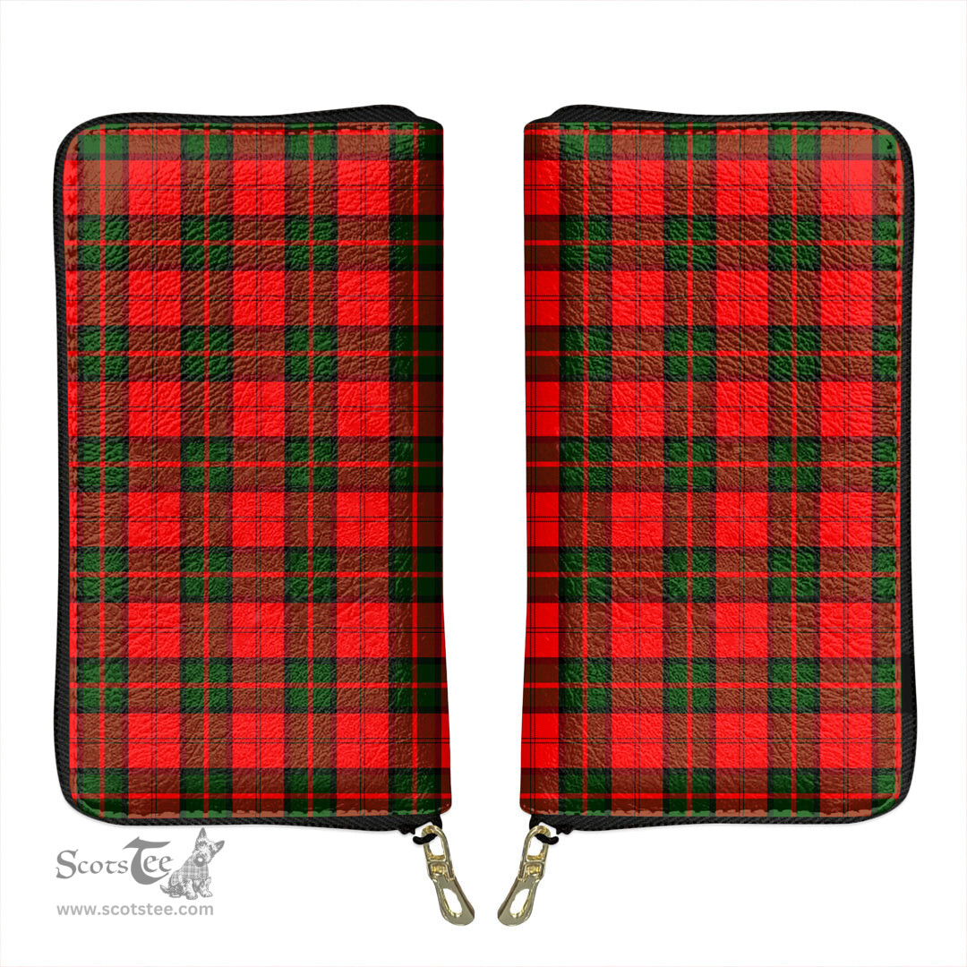 Scottish Dunbar Modern Clan Tartan Leather Clutch Purse
