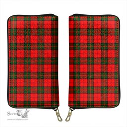 Scottish Dunbar Modern Clan Tartan Leather Clutch Purse