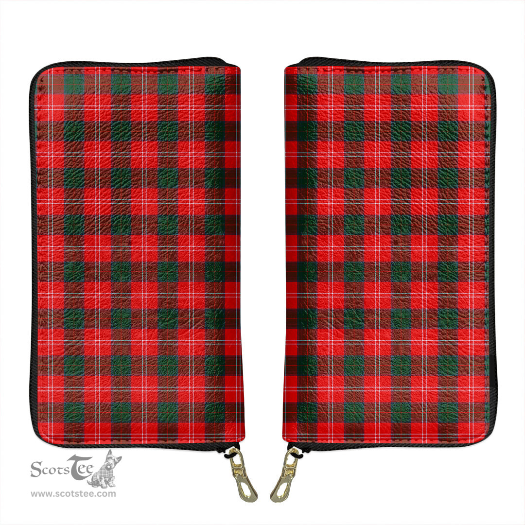 Scottish Chisholm Modern Clan Tartan Leather Clutch Purse