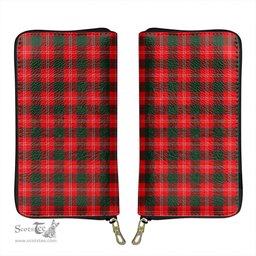 Scottish Chisholm Modern Clan Tartan Leather Clutch Purse