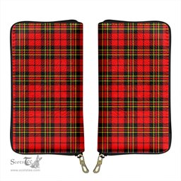 Scottish Brodie Modern Clan Tartan Leather Clutch Purse