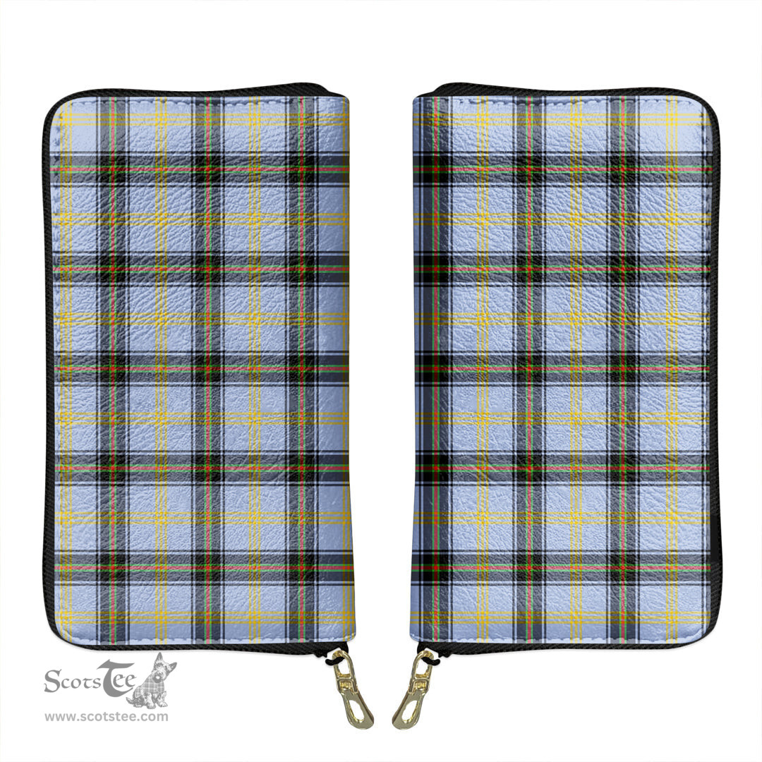 Scottish Bell of the Borders Clan Tartan Leather Clutch Purse