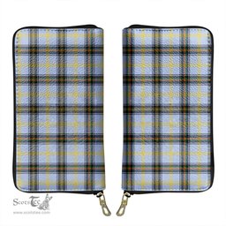 Scottish Bell of the Borders Clan Tartan Leather Clutch Purse