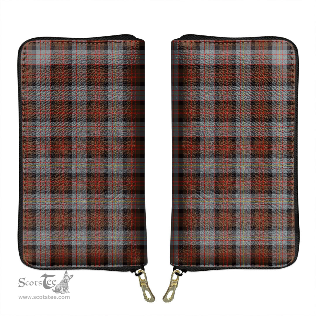 Scottish Cameron of Erracht Weathered Clan Tartan Leather Clutch Purse