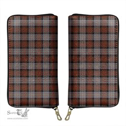 Scottish Cameron of Erracht Weathered Clan Tartan Leather Clutch Purse