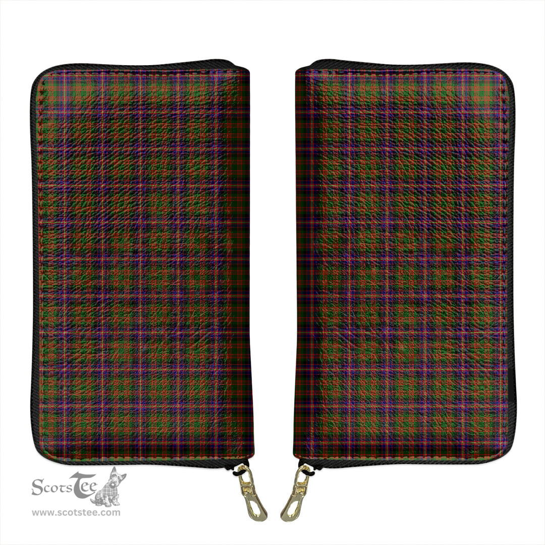 Scottish Cochrane Modern Clan Tartan Leather Clutch Purse