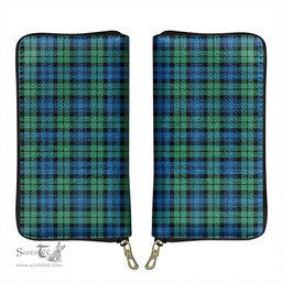 Scottish Campbell Ancient 01 Clan Tartan Leather Clutch Purse