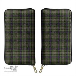 Scottish Davidson Tulloch Dress Clan Tartan Leather Clutch Purse