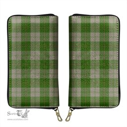 Scottish Cunningham Dress Green Dancers Clan Tartan Leather Clutch Purse