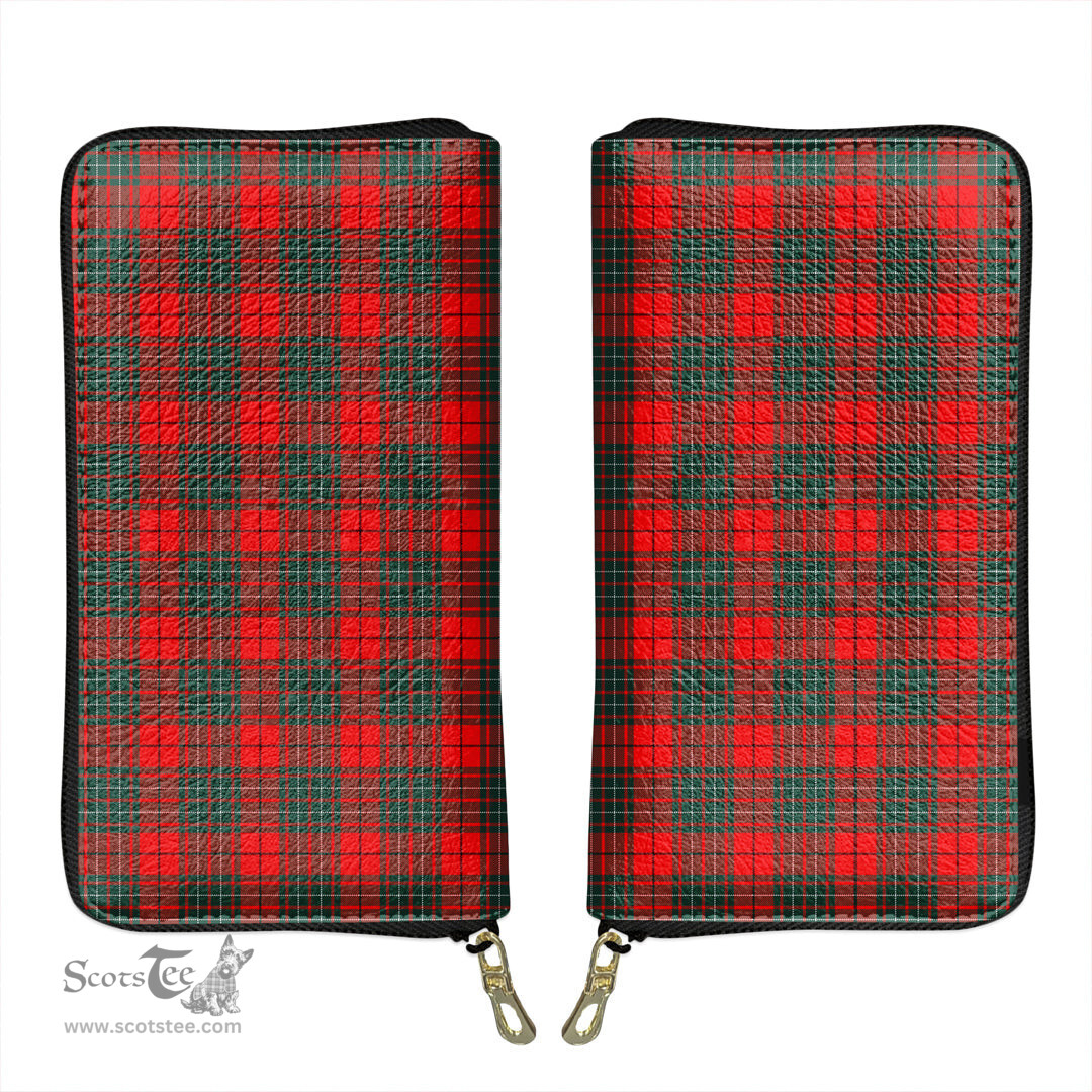 Scottish Cumming Modern Clan Tartan Leather Clutch Purse