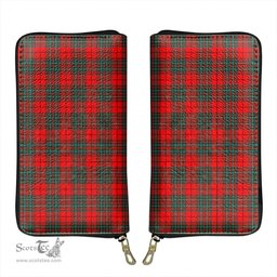 Scottish Cumming Modern Clan Tartan Leather Clutch Purse