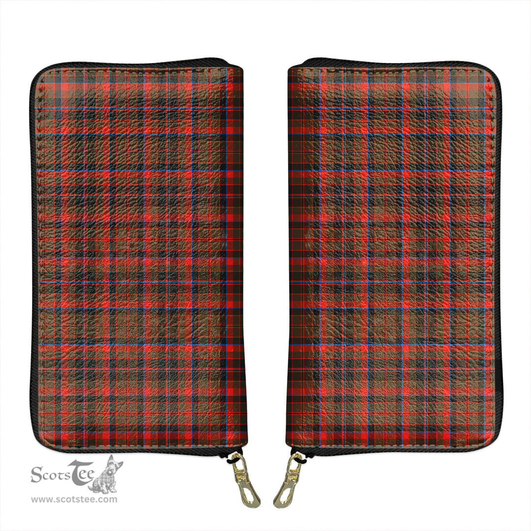Scottish Cumming Hunting Weathered Clan Tartan Leather Clutch Purse