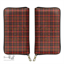 Scottish Cumming Hunting Weathered Clan Tartan Leather Clutch Purse