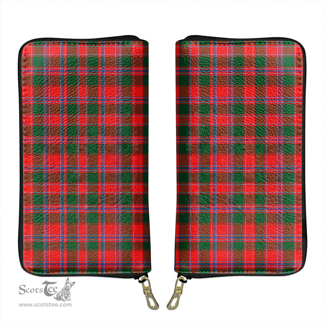 Scottish Dalziel Modern Clan Tartan Leather Clutch Purse