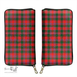 Scottish Dalziel Modern Clan Tartan Leather Clutch Purse
