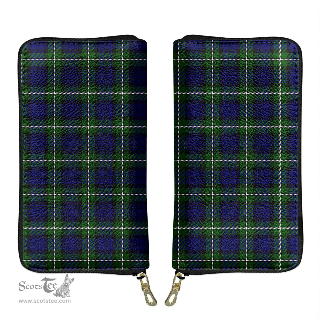 Scottish Forbes Modern Clan Tartan Leather Clutch Purse