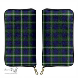 Scottish Forbes Modern Clan Tartan Leather Clutch Purse