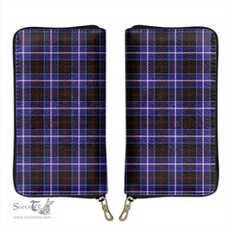 Scottish Dunlop Modern Clan Tartan Leather Clutch Purse