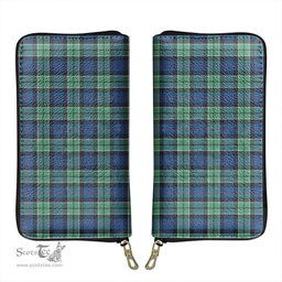 Scottish Leslie Hunting Ancient Clan Tartan Leather Clutch Purse