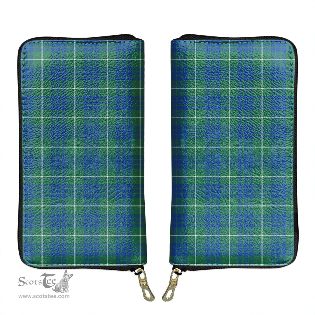 Scottish Hamilton Hunting Ancient Clan Tartan Leather Clutch Purse