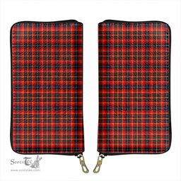 Scottish Innes Modern Clan Tartan Leather Clutch Purse