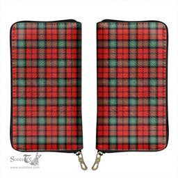Scottish Kerr Ancient Clan Tartan Leather Clutch Purse