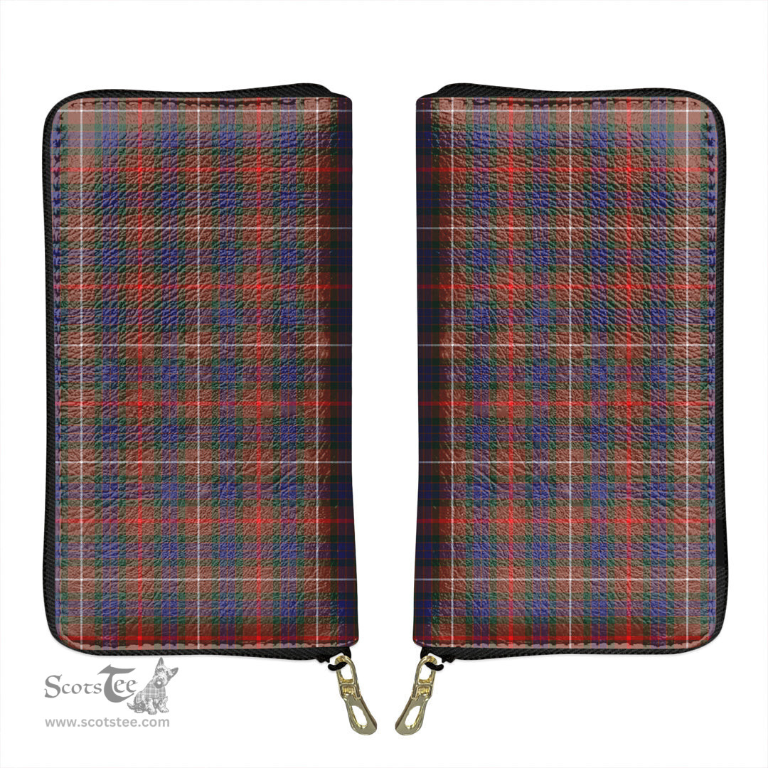 Scottish Fraser Hunting Modern Clan Tartan Leather Clutch Purse