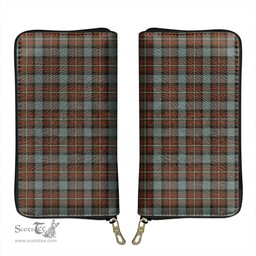 Scottish Fergusson Weathered Clan Tartan Leather Clutch Purse