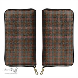 Scottish Kennedy Weathered Clan Tartan Leather Clutch Purse
