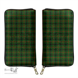 Scottish Kincaid Modern Clan Tartan Leather Clutch Purse