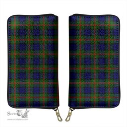 Scottish Dundas Modern 02 Clan Tartan Leather Clutch Purse