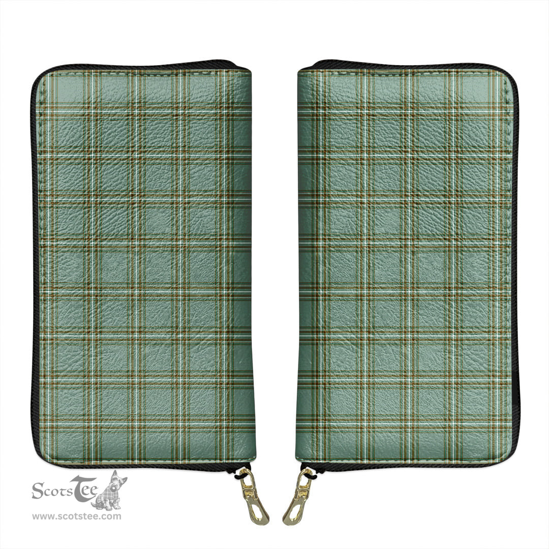 Scottish Kelly Dress Clan Tartan Leather Clutch Purse