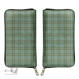 Scottish Kelly Dress Clan Tartan Leather Clutch Purse