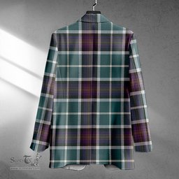 ScotsTee Shop Alexander of Menstry Weathered Clan Crest Casual Tartan Flat Lapel Collar Blazer Tartan Blazer Cotton