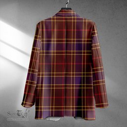 ScotsTee Shop Balfour Weathered Clan Crest Casual Tartan Flat Lapel Collar Blazer Tartan Blazer Cotton