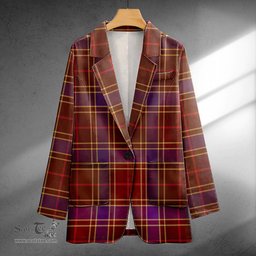 ScotsTee Shop Balfour Weathered Clan Crest Casual Tartan Flat Lapel Collar Blazer Tartan Blazer Cotton