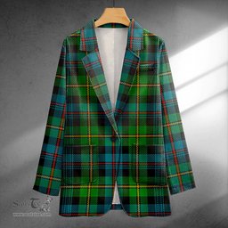 ScotsTee Shop Baillie Ancient Clan Crest Casual Tartan Flat Lapel Collar Blazer Tartan Blazer Cotton