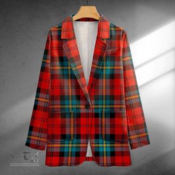 ScotsTee Shop Aitken Ancient Clan Crest Casual Tartan Flat Lapel Collar Blazer Tartan Blazer Cotton