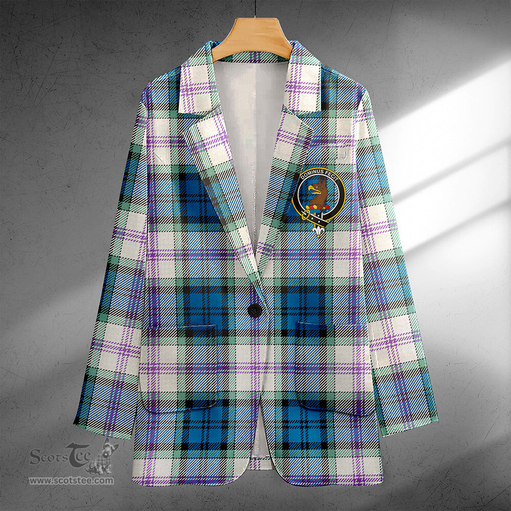 ScotsTee Shop Baird Dress Dance (Baines Dress Dance) Clan Crest Casual Tartan Flat Lapel Collar Blazer Tartan Blazer Cotton