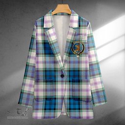 ScotsTee Shop Baird Dress Dance (Baines Dress Dance) Clan Crest Casual Tartan Flat Lapel Collar Blazer Tartan Blazer Cotton