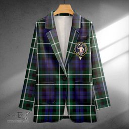ScotsTee Shop Allardice Clan Crest Casual Tartan Flat Lapel Collar Blazer Tartan Blazer Cotton