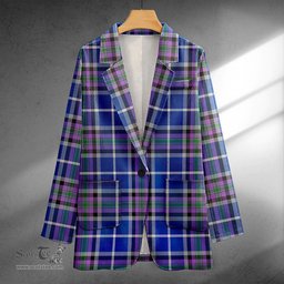 ScotsTee Shop Alexander of Menstry Ancient Clan Crest Casual Tartan Flat Lapel Collar Blazer Tartan Blazer Cotton