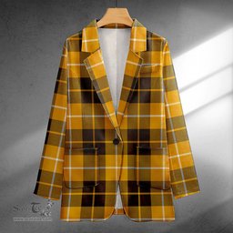 ScotsTee Shop Barclay Dress Weathered Clan Crest Casual Tartan Flat Lapel Collar Blazer Tartan Blazer Cotton