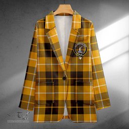 ScotsTee Shop Barclay Dress Weathered Clan Crest Casual Tartan Flat Lapel Collar Blazer Tartan Blazer Cotton