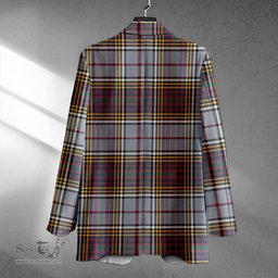 ScotsTee Shop Anderson Ross Modern Clan Crest Casual Tartan Flat Lapel Collar Blazer Tartan Blazer Cotton