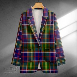 ScotsTee Shop Arnott Clan Crest Casual Tartan Flat Lapel Collar Blazer Tartan Blazer Cotton