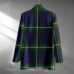 ScotsTee Shop Bannerman Clan Crest Casual Tartan Flat Lapel Collar Blazer Tartan Blazer Cotton
