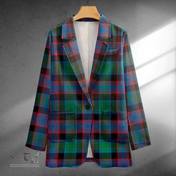ScotsTee Shop Alexander Hunting Ancient Clan Crest Casual Tartan Flat Lapel Collar Blazer Tartan Blazer Cotton