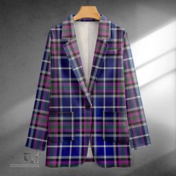 ScotsTee Shop Alexander of Menstry Modern Clan Crest Casual Tartan Flat Lapel Collar Blazer Tartan Blazer Cotton