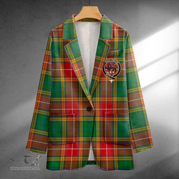 ScotsTee Shop Baxter of Balgavies Ancient Clan Crest Casual Tartan Flat Lapel Collar Blazer Tartan Blazer Cotton